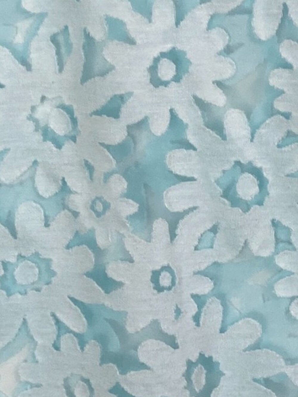Y2K Sheer Mesh Floral Burnout Tee Light Blue Daisy Fairy Grunge Short Sleeve-L - Picture 2 of 7